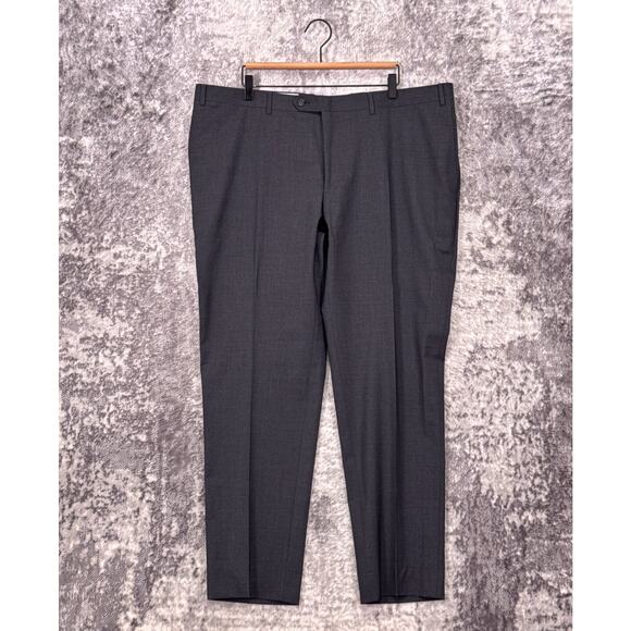 Canali Dress Pants 42 x 31 Mens Gray Wool Pleated Slim Fit Trouser
